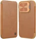 Nillkin Qin Prop Leather iPhone 16 Pro Max Hoesje Camera Cover Book Case Bruin afbeelding 1