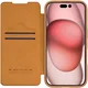 Nillkin Qin Prop Leather iPhone 16 Pro Max Hoesje Camera Cover Book Case Bruin afbeelding 2