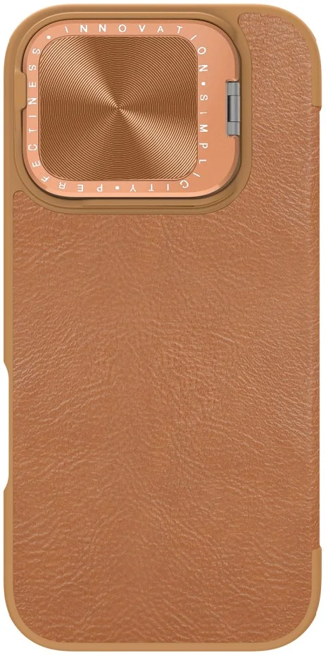 Nillkin Qin Prop Leather iPhone 16 Pro Max Hoesje Camera Cover Book Case Bruin afbeelding 8
