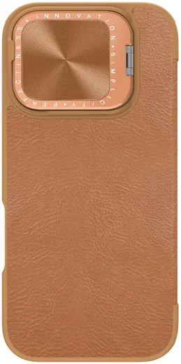 Nillkin Qin Prop Leather iPhone 16 Pro Max Hoesje Camera Cover Book Case Bruin afbeelding 8