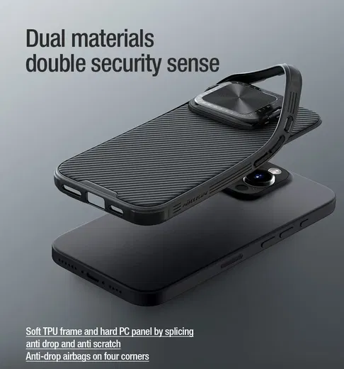 Nillkin CamShield Prop iPhone 16 Pro Max Hoesje MagSafe Back Cover Zwart afbeelding 6