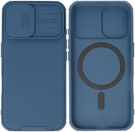 Nillkin CamShield MagSafe Apple iPhone 16 Hoesje Camera Slider Blauw afbeelding 2