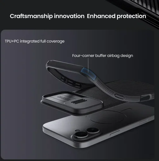 Nillkin CamShield MagSafe Apple iPhone 16 Hoesje Camera Slider Blauw afbeelding 7