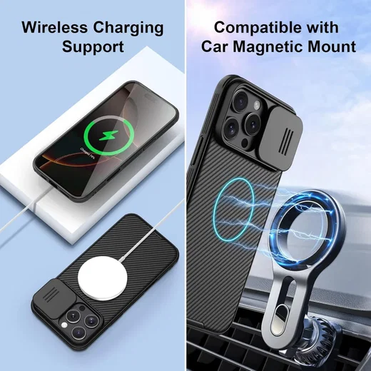 Nillkin CamShield MagSafe Apple iPhone 16 Pro Hoesje Camera Slider Zwart afbeelding 8