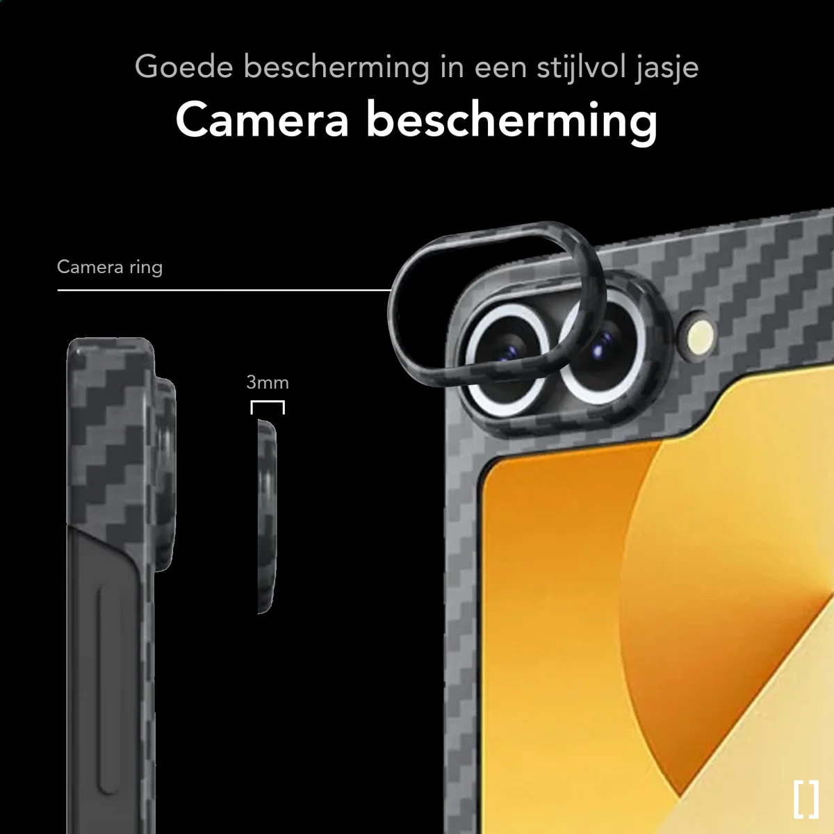 NEKIT Fiber Samsung Galaxy Z Flip 7 FE / 6 Hoesje MagSafe Kevlar Back Cover Dun afbeelding 3