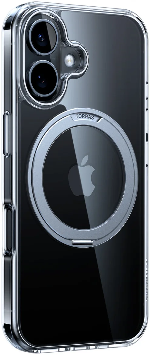 TORRAS Ostand Pro MagSafe Apple iPhone 16 Hoesje 360° MagSafe Stand Transparant afbeelding 3