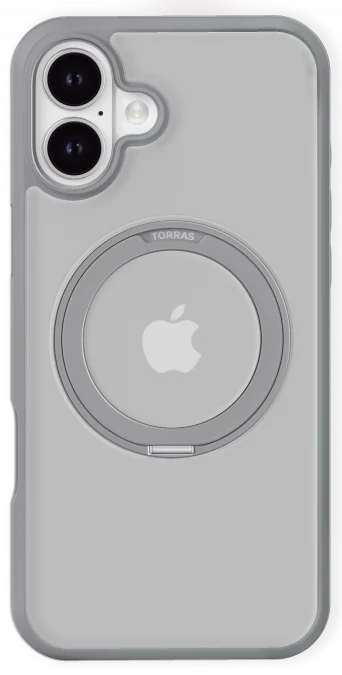 TORRAS Ostand Pro MagSafe Apple iPhone 16 Hoesje 360° MagSafe Stand Grijs afbeelding 7