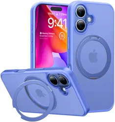 TORRAS Ostand Pro MagSafe Apple iPhone 16 Hoesje 360° MagSafe Stand Blauw afbeelding