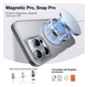 TORRAS Ostand Pro MagSafe Apple iPhone 16 Pro Hoesje 360° MagSafe Stand Grijs afbeelding 4