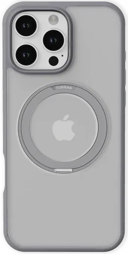 TORRAS Ostand Pro MagSafe Apple iPhone 16 Pro Hoesje 360° MagSafe Stand Grijs afbeelding 3