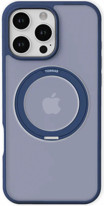TORRAS Ostand Pro MagSafe Apple iPhone 16 Pro Hoesje 360° MagSafe Stand Blauw afbeelding 4