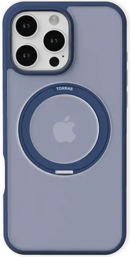 TORRAS Ostand Pro MagSafe iPhone 16 Pro Max Hoesje 360° MagSafe Stand Blauw afbeelding 6