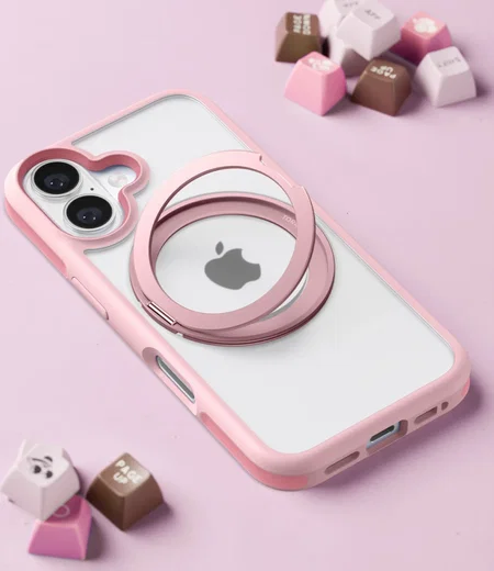 TORRAS Ostand R Fusion Apple iPhone 16 Hoesje 360° MagSafe Stand Roze afbeelding 3