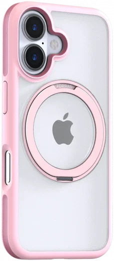 TORRAS Ostand R Fusion Apple iPhone 16 Hoesje 360° MagSafe Stand Roze afbeelding 4