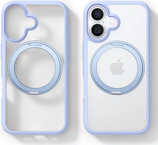 TORRAS Ostand R Fusion Apple iPhone 16 Hoesje 360° MagSafe Stand Blauw afbeelding 5