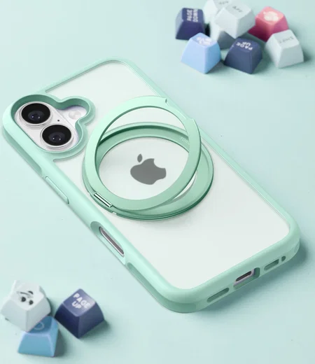 TORRAS Ostand R Fusion Apple iPhone 16 Hoesje 360° MagSafe Stand Groen afbeelding 3