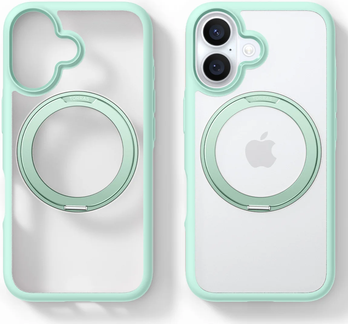 TORRAS Ostand R Fusion Apple iPhone 16 Hoesje 360° MagSafe Stand Groen afbeelding 5
