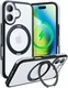 TORRAS Ostand R Fusion Apple iPhone 16 Hoesje 360° MagSafe Stand Zwart