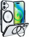 TORRAS Ostand R Fusion Apple iPhone 16 Hoesje 360° MagSafe Stand Zwart