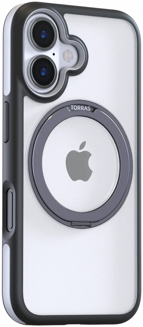 TORRAS Ostand R Fusion Apple iPhone 16 Hoesje 360° MagSafe Stand Zwart afbeelding 3