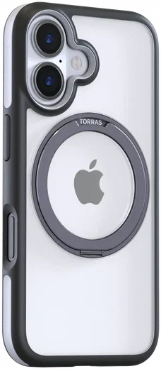 TORRAS Ostand R Fusion Apple iPhone 16 Hoesje 360° MagSafe Stand Zwart afbeelding 3