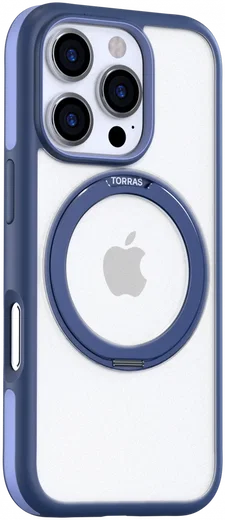 TORRAS Ostand R Fusion Apple iPhone 16 Pro Hoesje 360° MagSafe Stand Blauw afbeelding 4