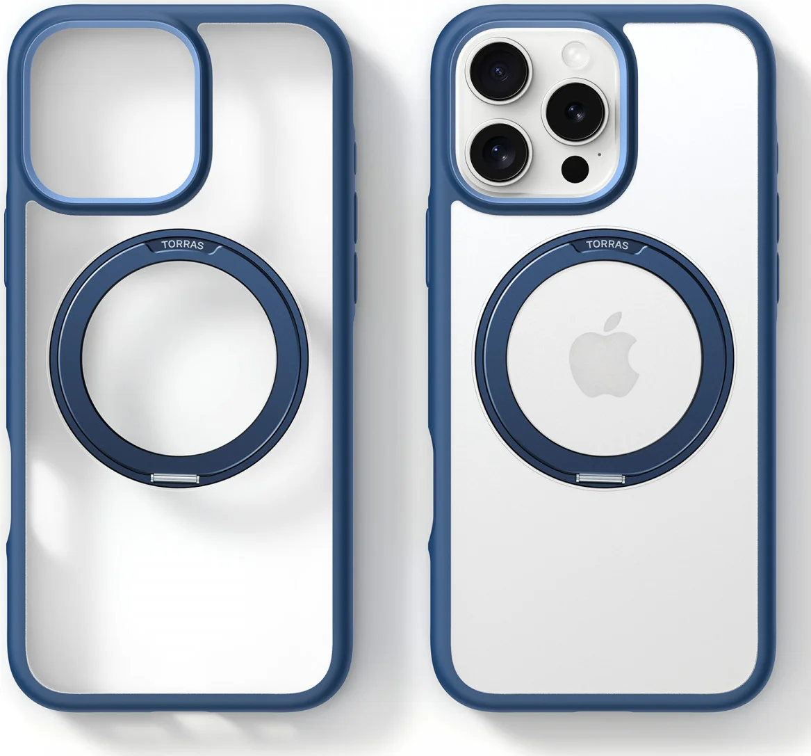 TORRAS Ostand R Fusion Apple iPhone 16 Pro Hoesje 360° MagSafe Stand Blauw afbeelding 5