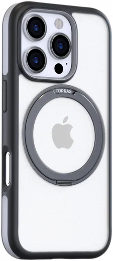 TORRAS Ostand R Fusion Apple iPhone 16 Pro Hoesje 360° MagSafe Stand Zwart afbeelding 5