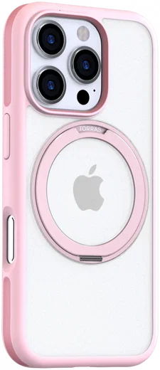 TORRAS Ostand R Fusion Apple iPhone 16 Pro Max Hoesje 360° MagSafe Stand Roze afbeelding 8