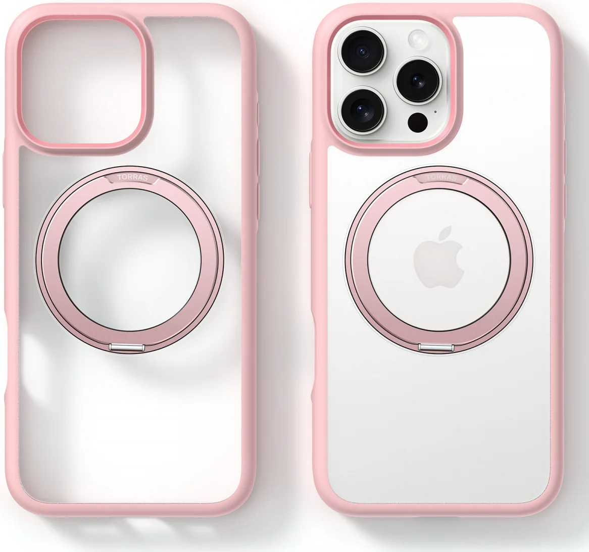 TORRAS Ostand R Fusion Apple iPhone 16 Pro Max Hoesje 360° MagSafe Stand Roze afbeelding 2