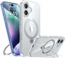 TORRAS Ostand Spin Apple iPhone 16 Hoesje 360° MagSafe Stand Transparant