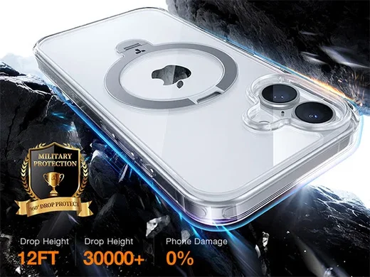 TORRAS Ostand Spin Apple iPhone 16 Hoesje 360° MagSafe Stand Transparant afbeelding 8