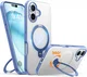 TORRAS Ostand Spin Apple iPhone 16 Hoesje 360° MagSafe Stand Blauw afbeelding 7