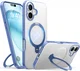 TORRAS Ostand Spin Apple iPhone 16 Hoesje 360° MagSafe Stand Blauw afbeelding 9