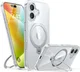 TORRAS Ostand Spin Apple iPhone 16 Plus Hoesje 360° MagSafe Stand Transparant afbeelding 1