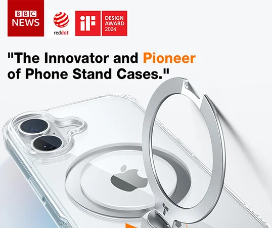 TORRAS Ostand Spin Apple iPhone 16 Plus Hoesje 360° MagSafe Stand Transparant afbeelding 9