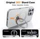 TORRAS Ostand Spin Apple iPhone 16 Pro Hoesje 360° MagSafe Stand Grijs afbeelding 5