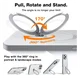 TORRAS Ostand Spin Apple iPhone 16 Pro Hoesje 360° MagSafe Stand Grijs afbeelding 4