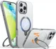 TORRAS Ostand Spin Apple iPhone 16 Pro Max Hoesje 360° MagSafe Stand Grijs afbeelding 7