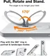 TORRAS Ostand Spin Apple iPhone 16 Pro Max Hoesje 360° MagSafe Stand Grijs afbeelding 4
