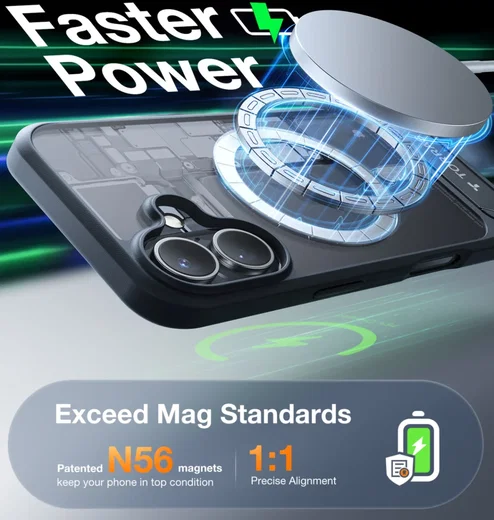 TORRAS Pstand Apple iPhone 16 Hoesje MagSafe met Kickstand Zwart afbeelding 9