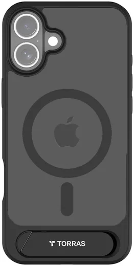 TORRAS Pstand Apple iPhone 16 Hoesje MagSafe met Kickstand Zwart afbeelding 11