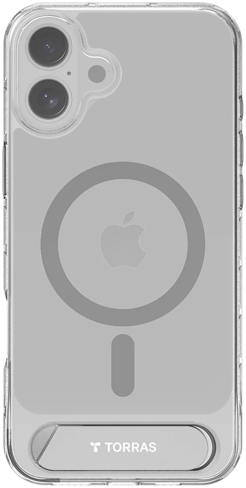 TORRAS Pstand Apple iPhone 16 Hoesje MagSafe met Kickstand Transparant afbeelding 8