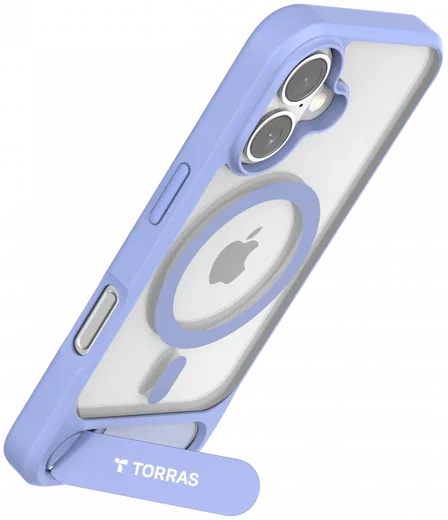 TORRAS Pstand Apple iPhone 16 Hoesje MagSafe met Kickstand Blauw afbeelding 2