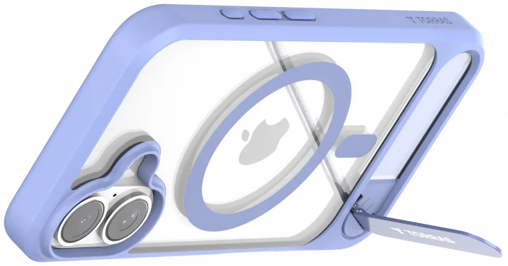 TORRAS Pstand Apple iPhone 16 Hoesje MagSafe met Kickstand Blauw afbeelding 3