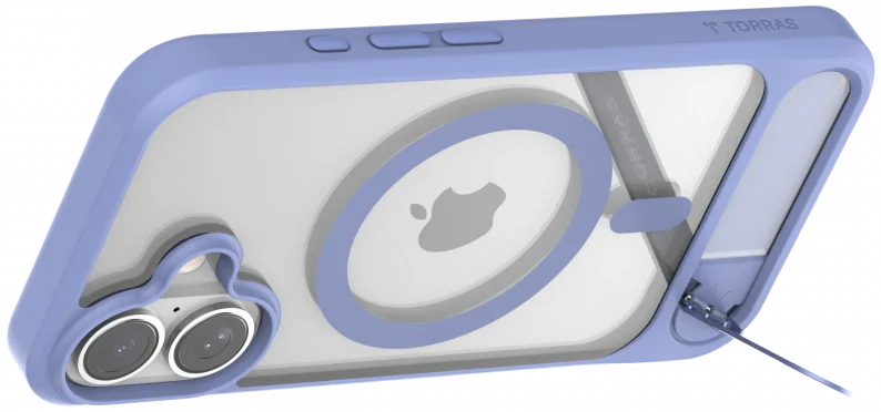 TORRAS Pstand Apple iPhone 16 Hoesje MagSafe met Kickstand Blauw afbeelding 4