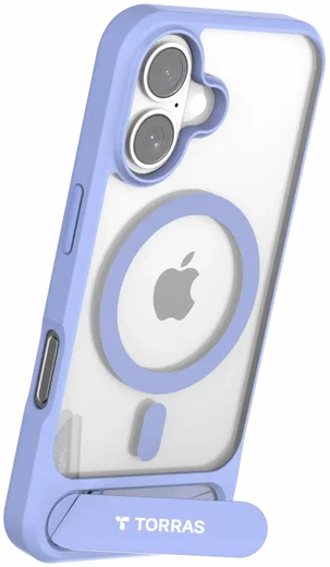 TORRAS Pstand Apple iPhone 16 Hoesje MagSafe met Kickstand Blauw afbeelding 5