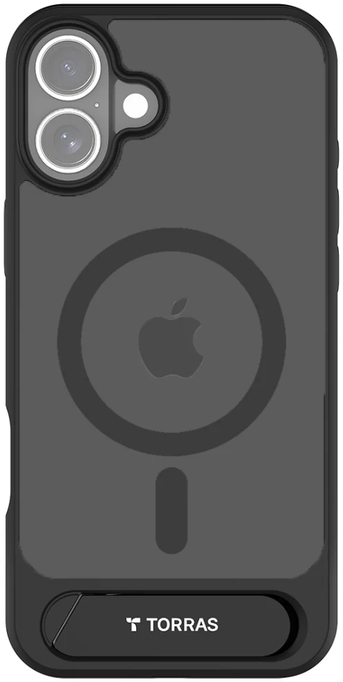TORRAS Pstand Apple iPhone 16 Plus Hoesje MagSafe met Kickstand Zwart afbeelding 3