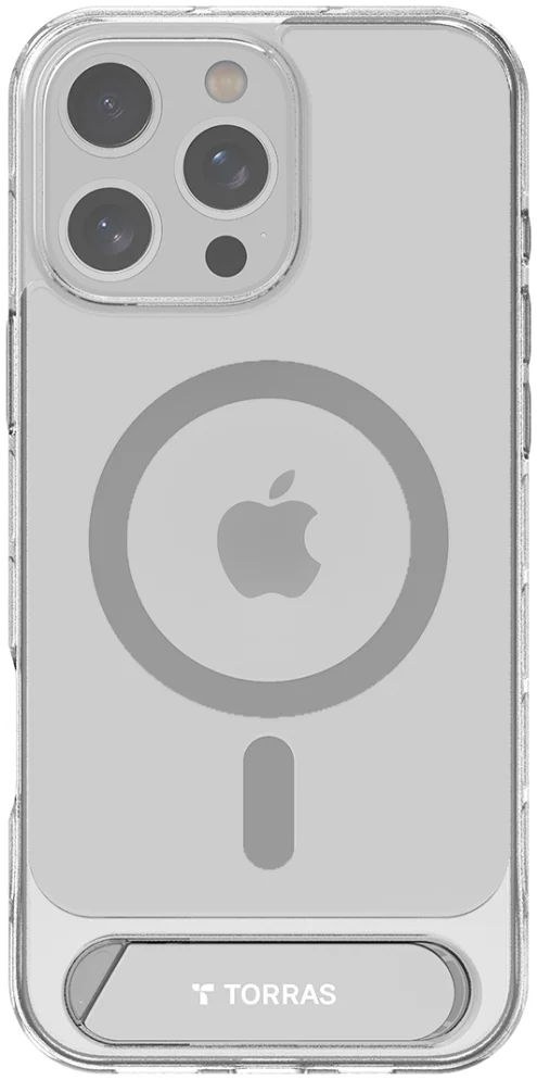 TORRAS Pstand Apple iPhone 16 Pro Hoesje MagSafe met Kickstand Transparant afbeelding 8