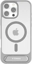 TORRAS Pstand Apple iPhone 16 Pro Hoesje MagSafe met Kickstand Grijs